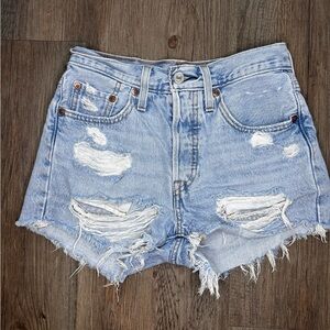 Levi's Classic Ripped Denim Shorts